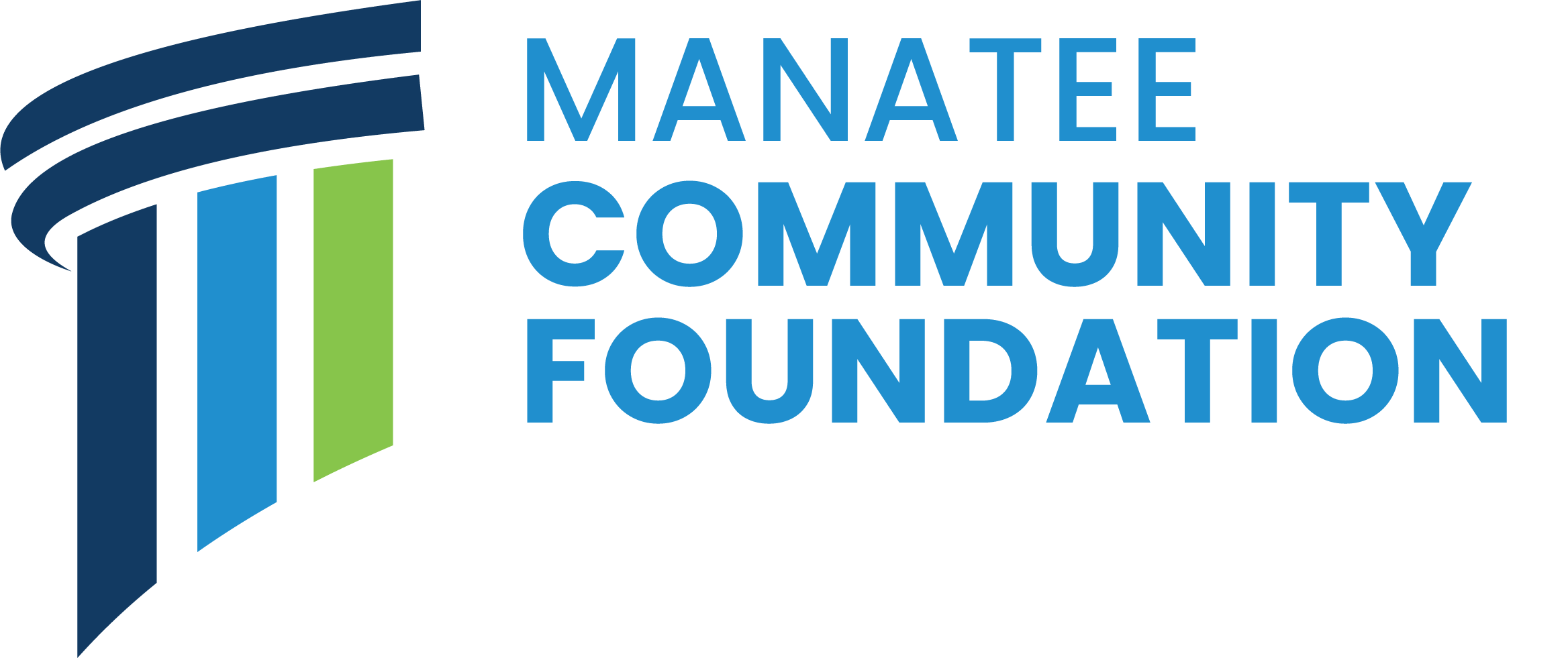Manatee Community Foundation logo featuring a stylized blue and green graphic mark beside the organization’s name.